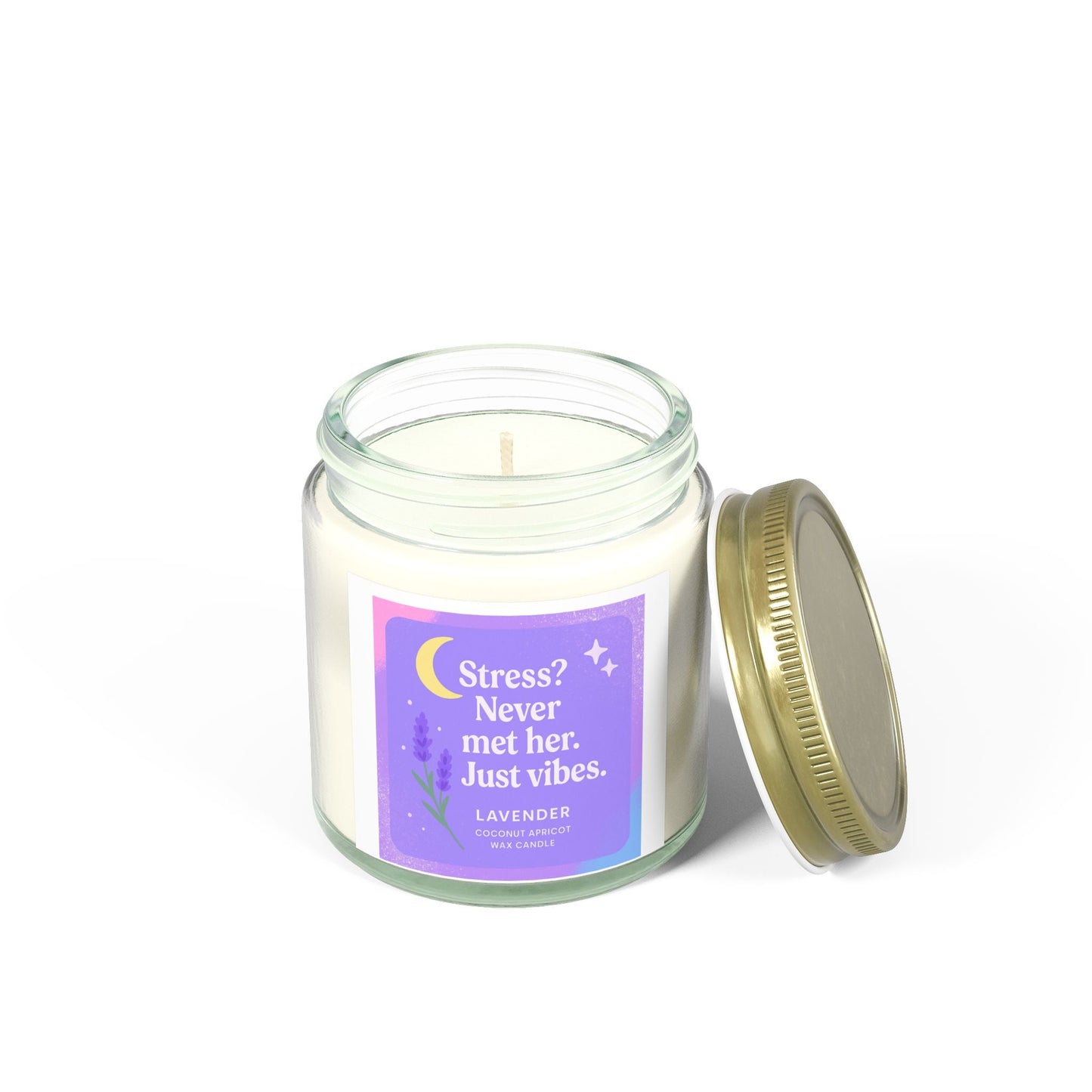 Lavender Scented Candles, Coconut Apricot Wax (4oz, 9oz)
