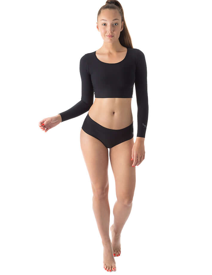Svarta Booty Hotpants i mjukt tyg med bekväm passform och låg midja.
