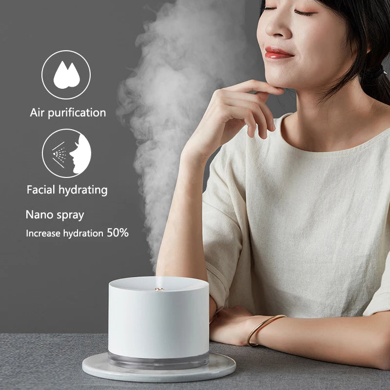 Portable Air Humidifier Wireless 2000mAh Usb Rechargeable Electric Night Lamp