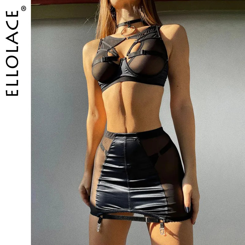 Ellolace Crimson Bliss Lingerie Set 5-Piece