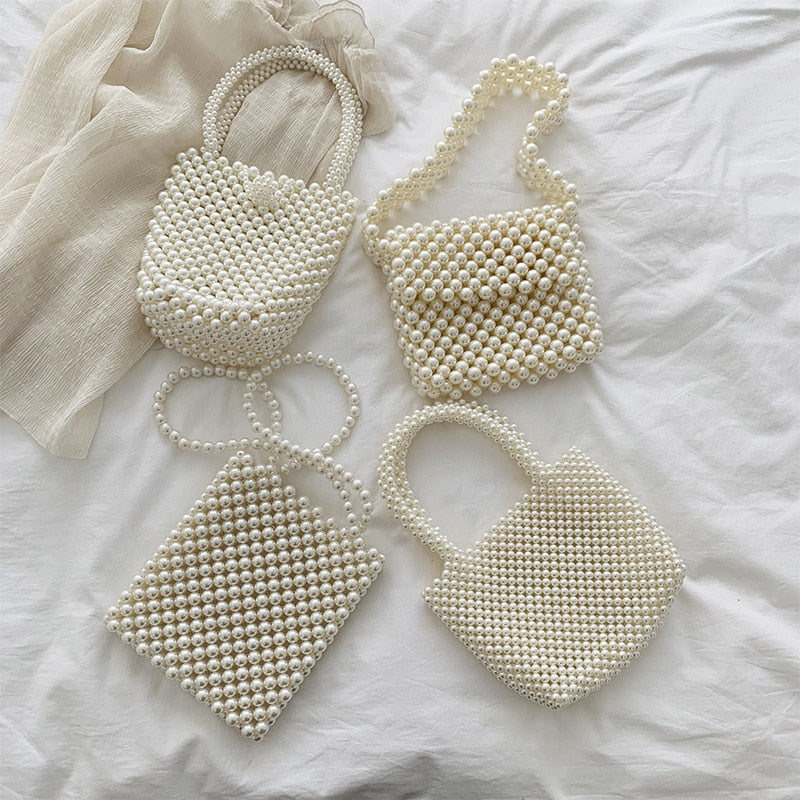 Mini Pearl Beaded Handmade Bags Vintage