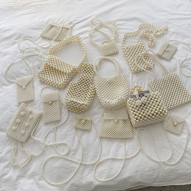 Mini Pearl Beaded Handmade Bags Vintage