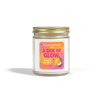 Mango Coconut Scented Candles, Coconut Apricot Wax (4oz, 9oz)