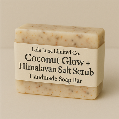 Coconut Glow + Himalayan Salt Scrub Handmade Soap Bar 🌿✨