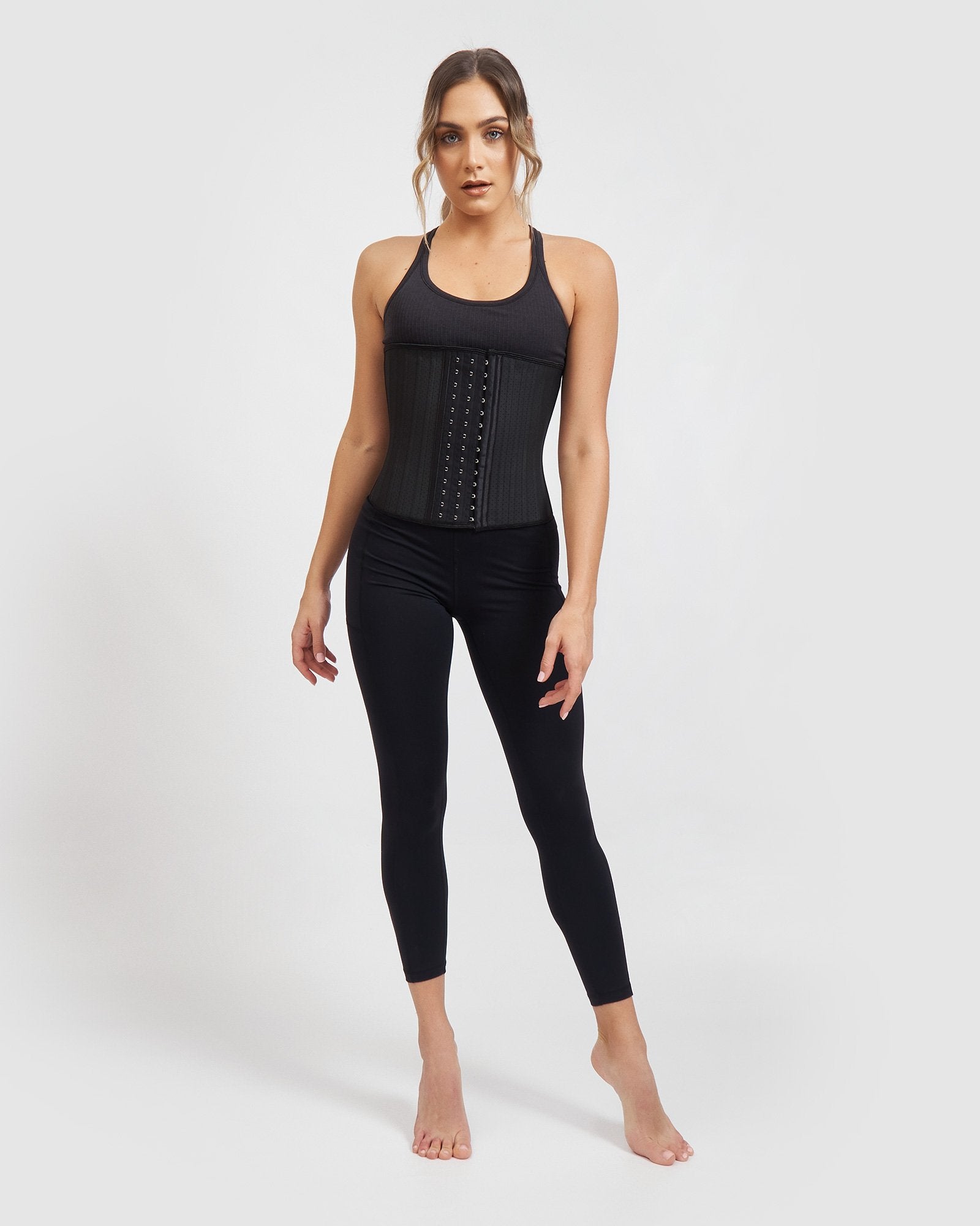 Core Trainer Supreme Breathable 25 Flexi Steel Boned Waist Trainer Black