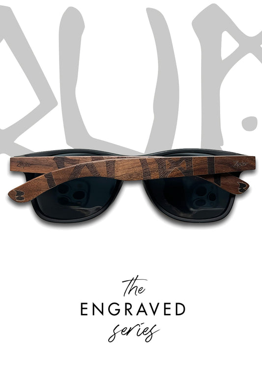 Eyewood | Engraved Wooden Sunglasses - Viking Runes - Soumi