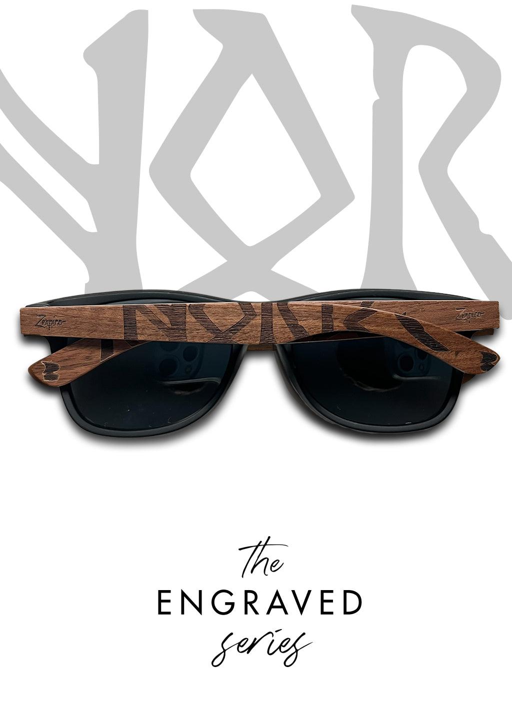 Eyewood | Graverade träsolglasögon - Viking Runes - Norge