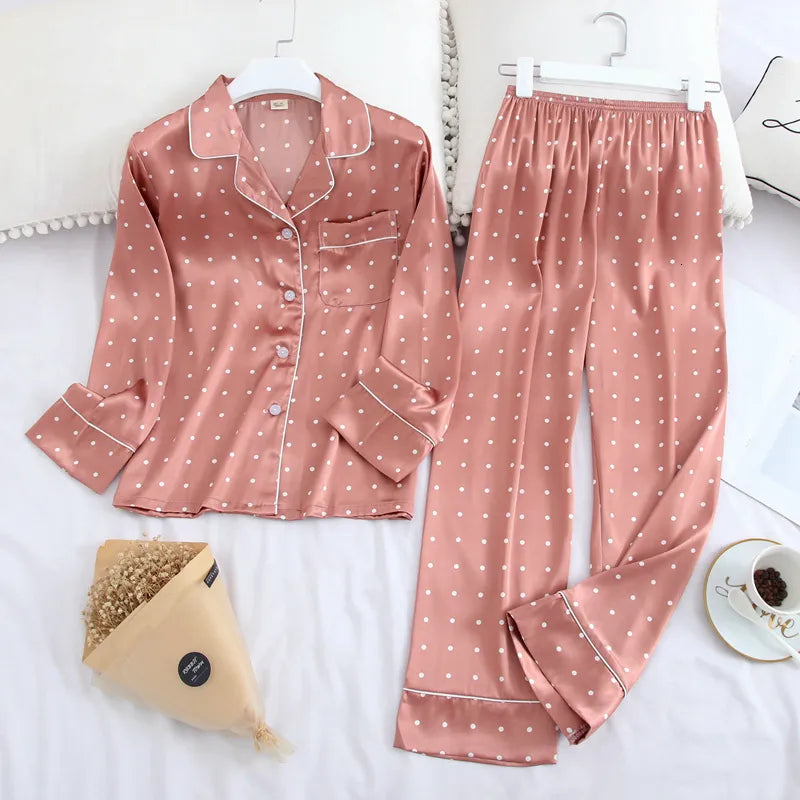 Autumn Ice Silk Pajamas