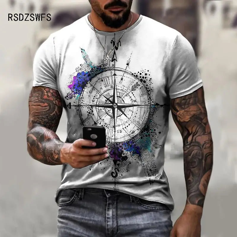 Anchor 3D Printed T Shirt Men