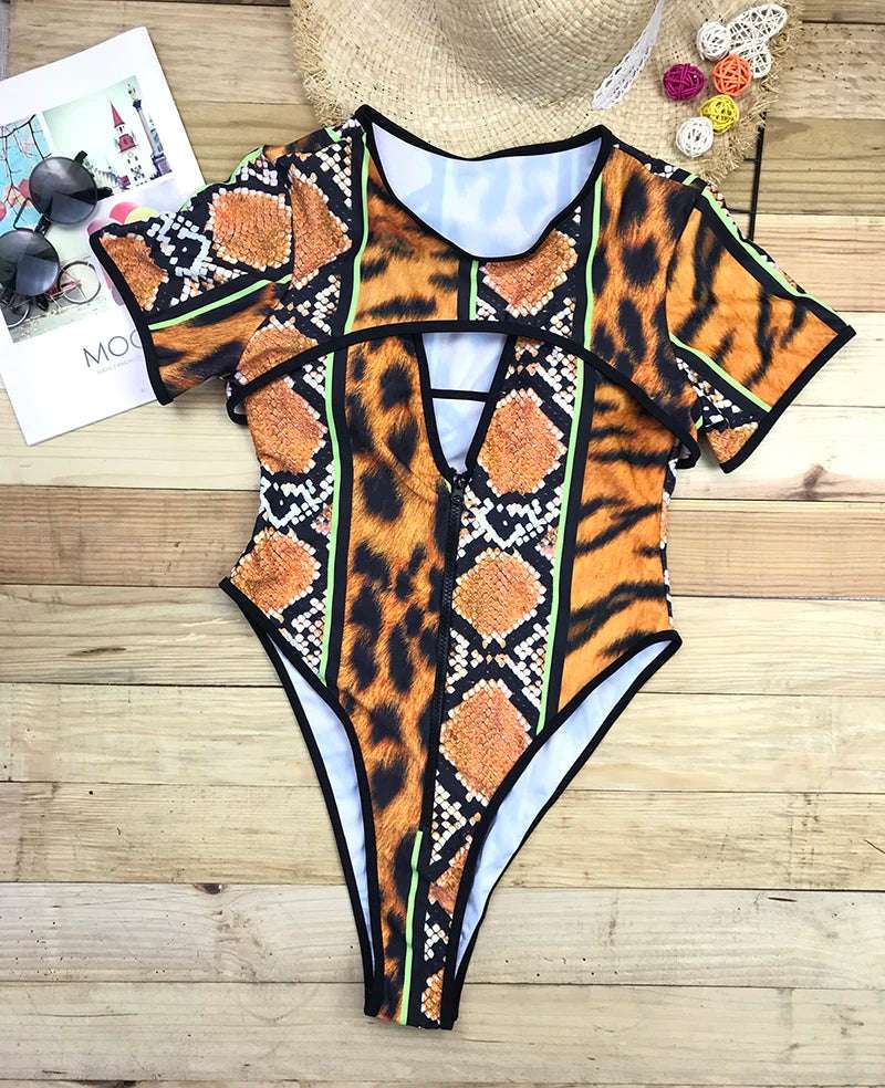 Plus Size African Print One Piece Swimsuit