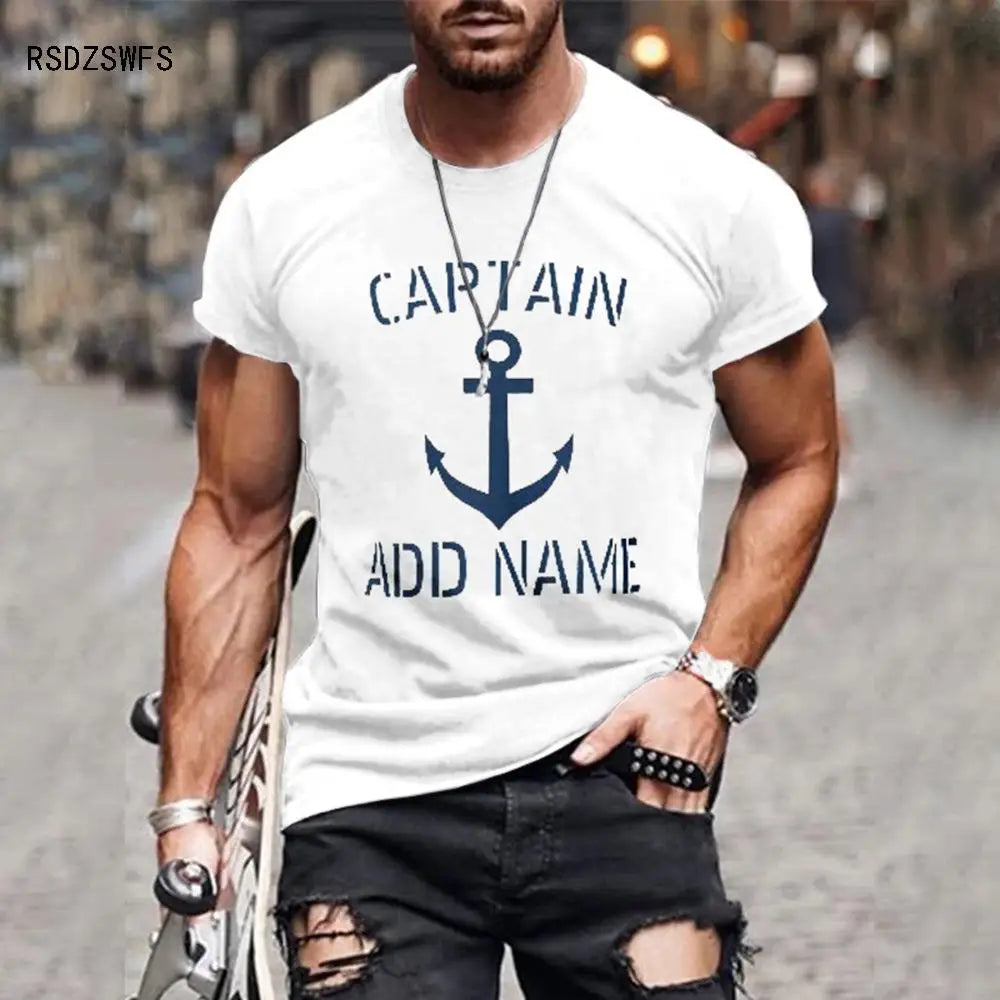 Anchor 3D Printed T Shirt Men