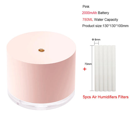 Portable Air Humidifier Wireless 2000mAh Usb Rechargeable Electric  Night Lamp