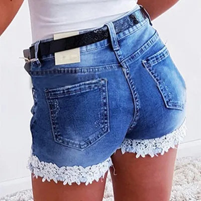 Slim Denim Shorts för kvinnor