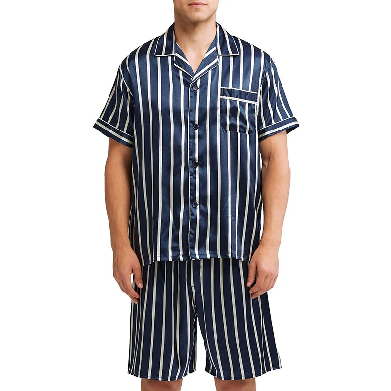 Tony&Candice Satin Silk Pajamas Shorts for Men Rayon Silk