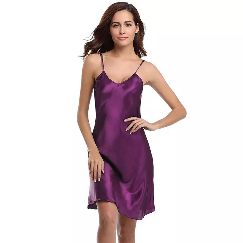 Satin Bliss Plus Size Sleep Gown for Women