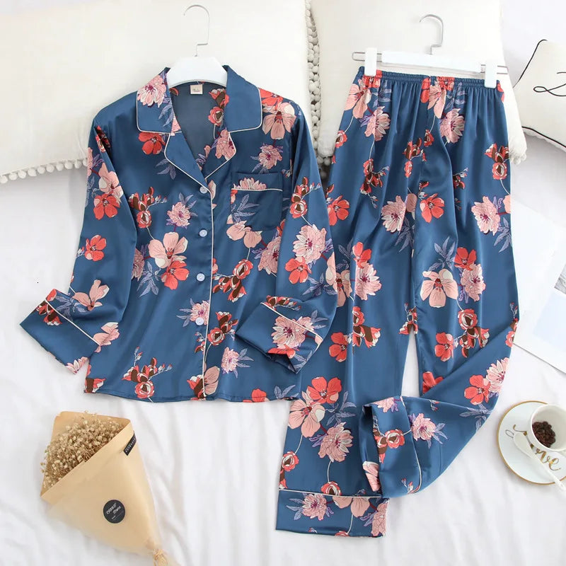 Autumn Ice Silk Pajamas