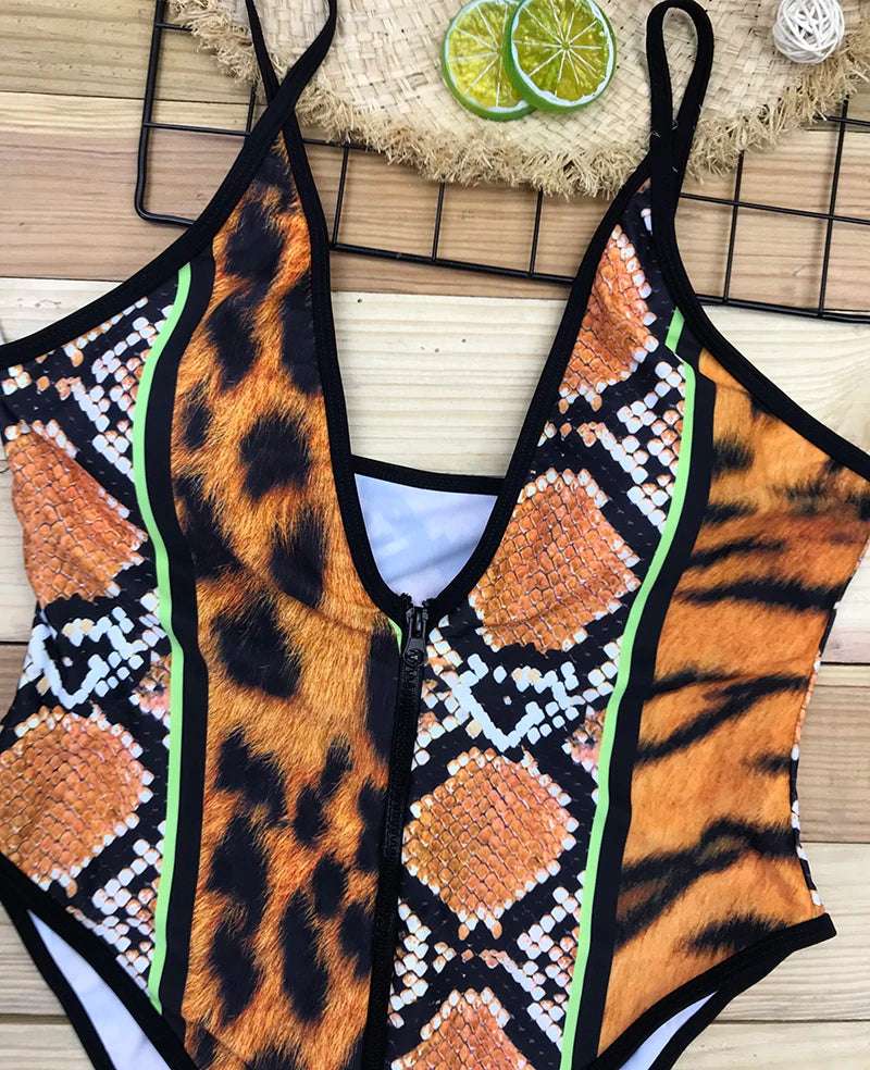 Plus Size African Print One Piece Swimsuit