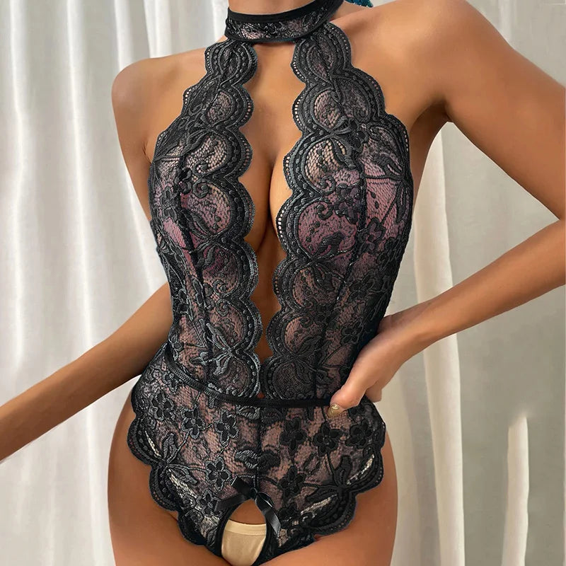 Seductive Open Bra Crotchless Lingerie Set