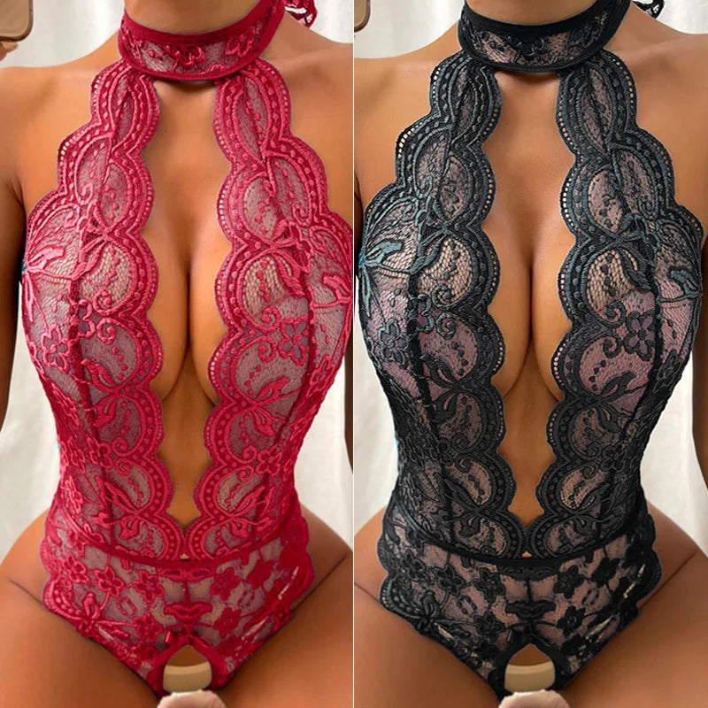 Seductive Open Bra Crotchless Lingerie Set
