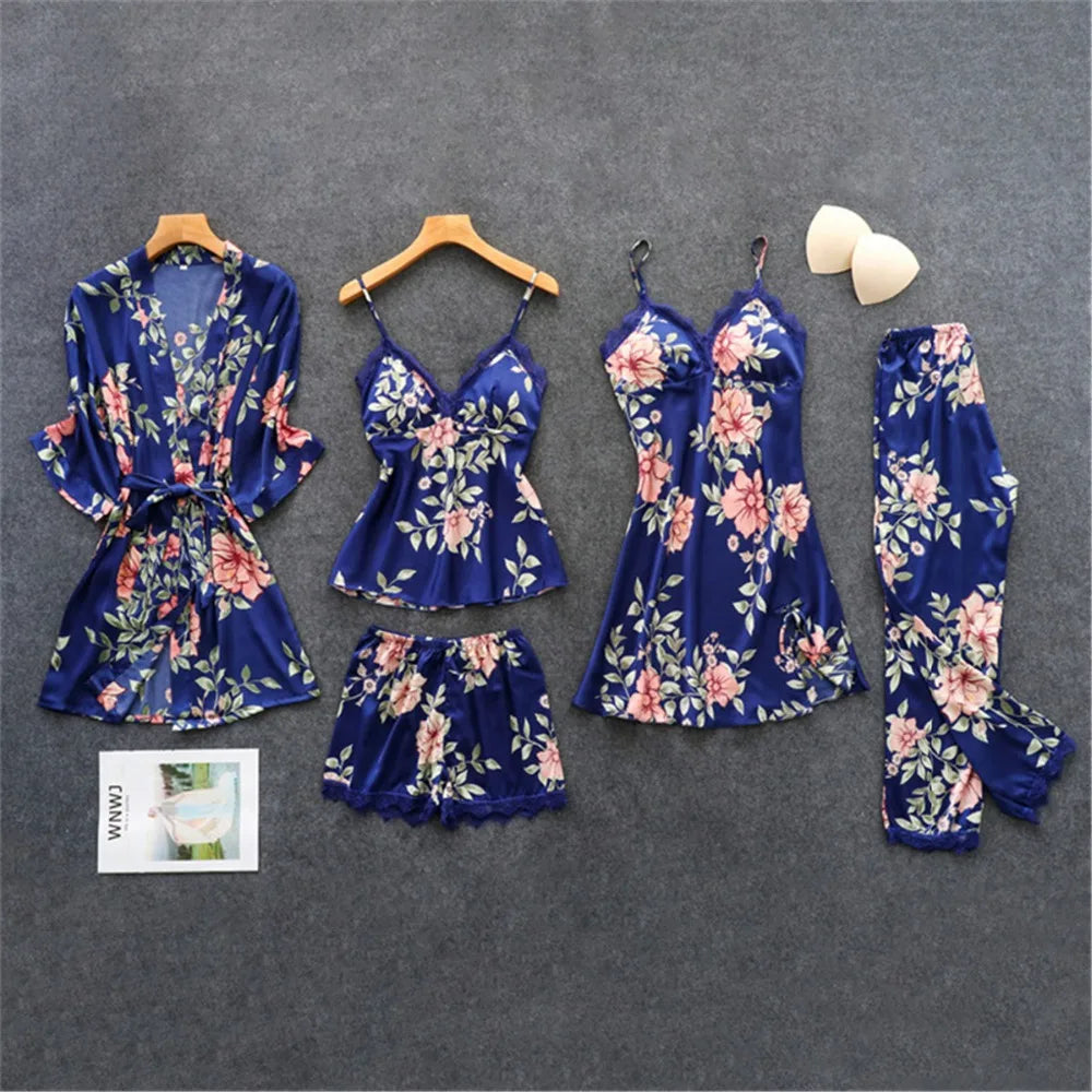 Silk Floral Pajama Set