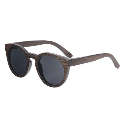 BerWer New Round Top Bamboo Sunglasses