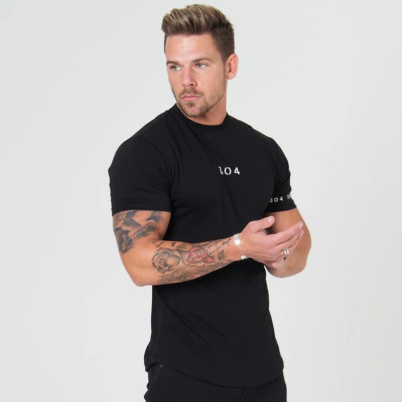 Kortärmad T-shirt för män för män Fitness Slim