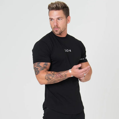 Men Cotton Short Sleeve T-Shirt Fitness Slim