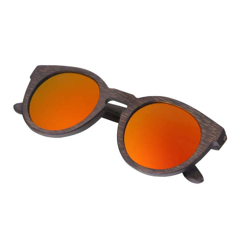 BerWer New Round Top Bamboo Sunglasses