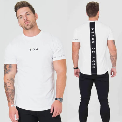 Kortärmad T-shirt för män för män Fitness Slim