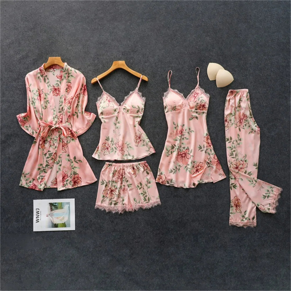 Silk Floral Pajama Set