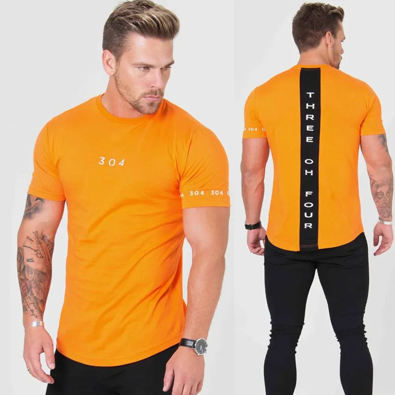 Men Cotton Short Sleeve T-Shirt Fitness Slim