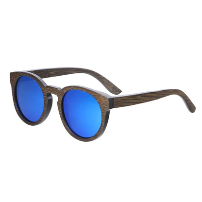 BerWer New Round Top Bamboo Sunglasses