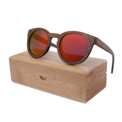 BerWer New Round Top Bamboo Sunglasses