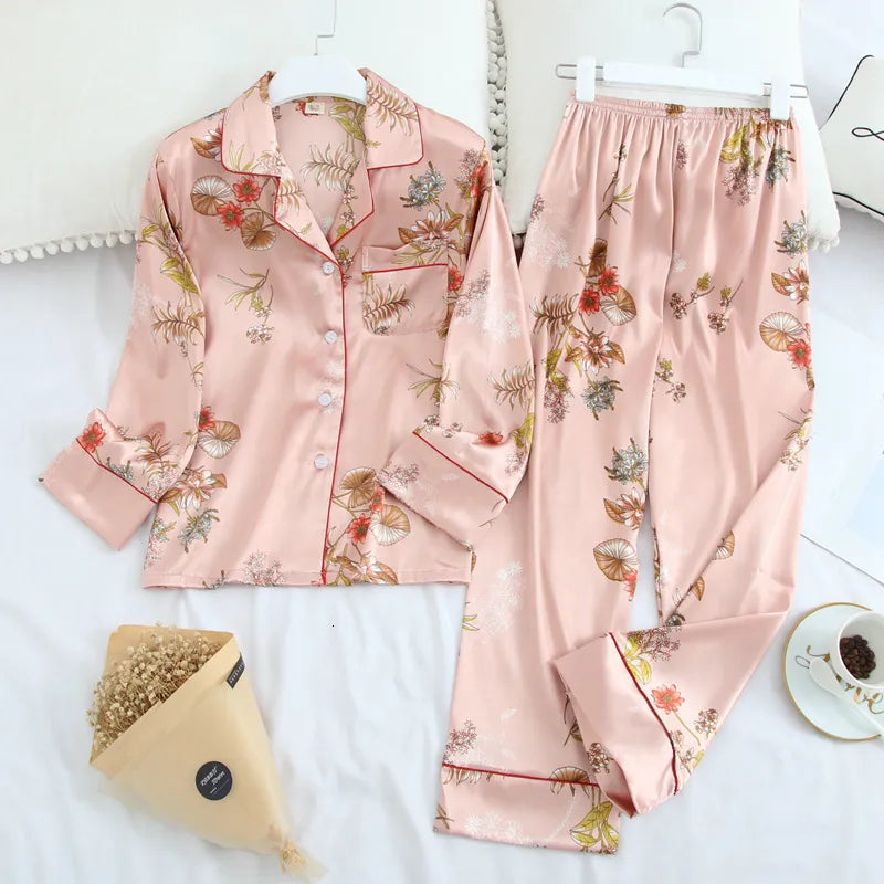 Autumn Ice Silk Pajamas