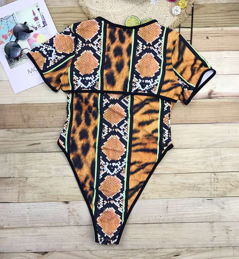 Plus Size African Print One Piece Swimsuit