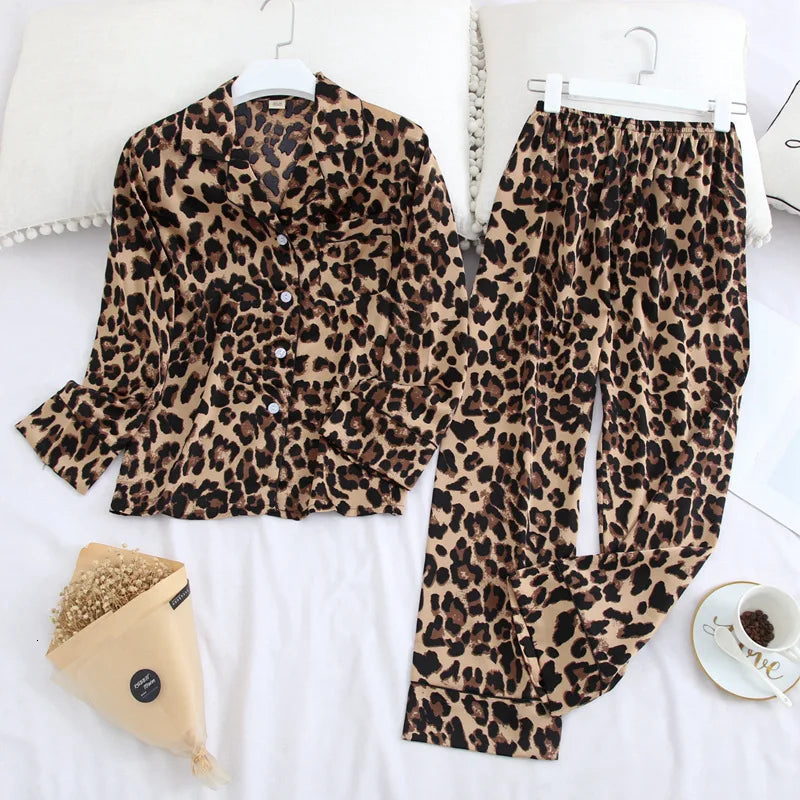 Autumn Ice Silk Pajamas