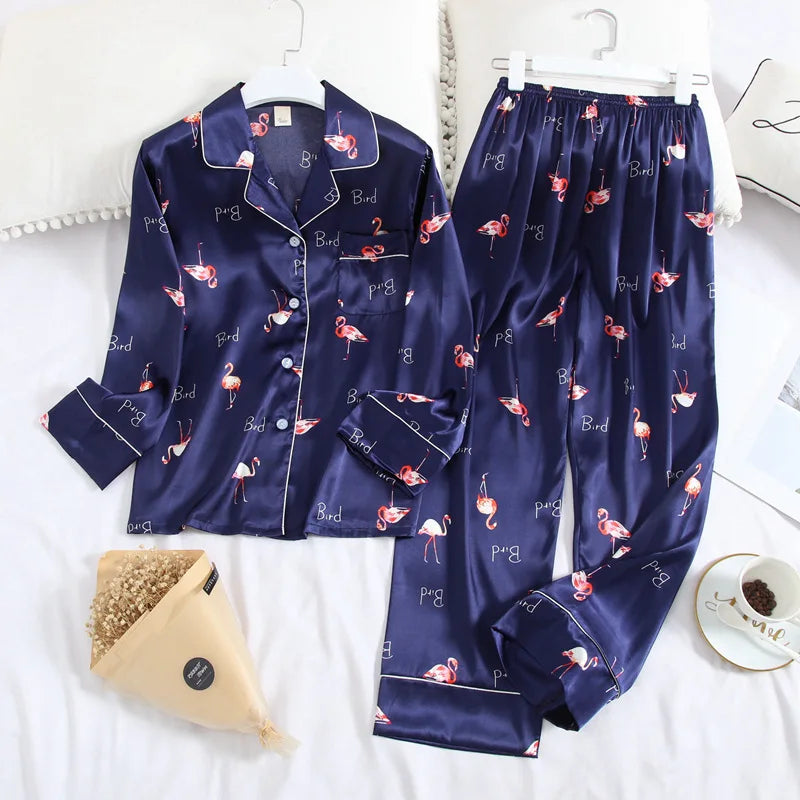 Autumn Ice Silk Pajamas