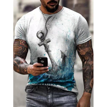 Anchor 3D Printed T Shirt Men