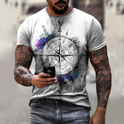 Anchor 3D Printed T Shirt Men