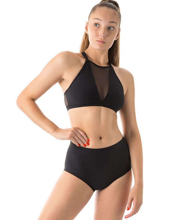 Svarta Mandy Pole Shorts i stretchigt material med hög midja och slät finish.