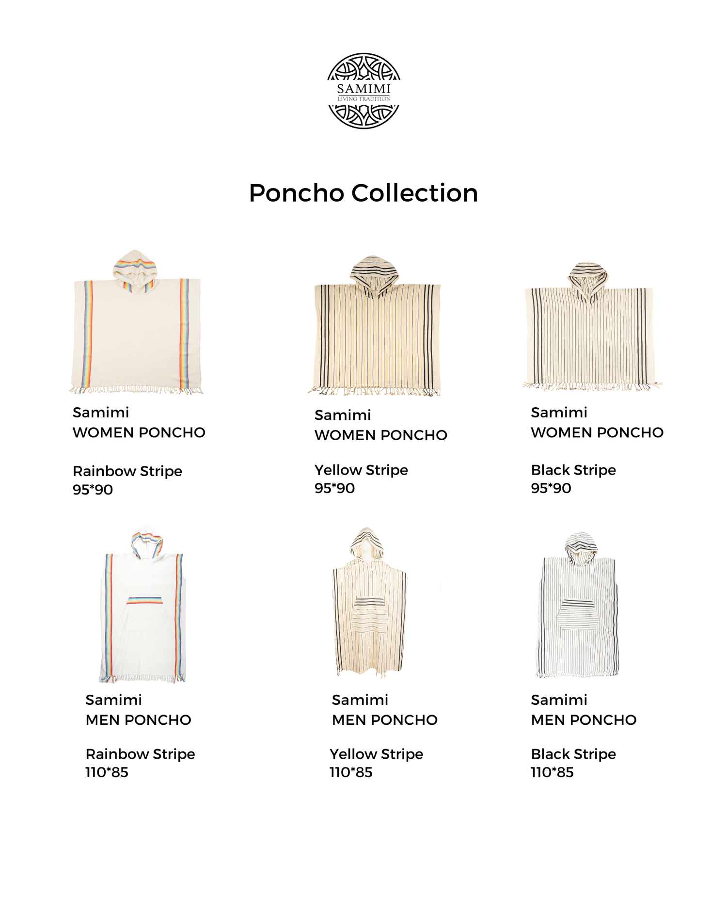 Färgglad damponcho med huva i bomull och bambu, regnbågsrandig, lätt och mjuk.