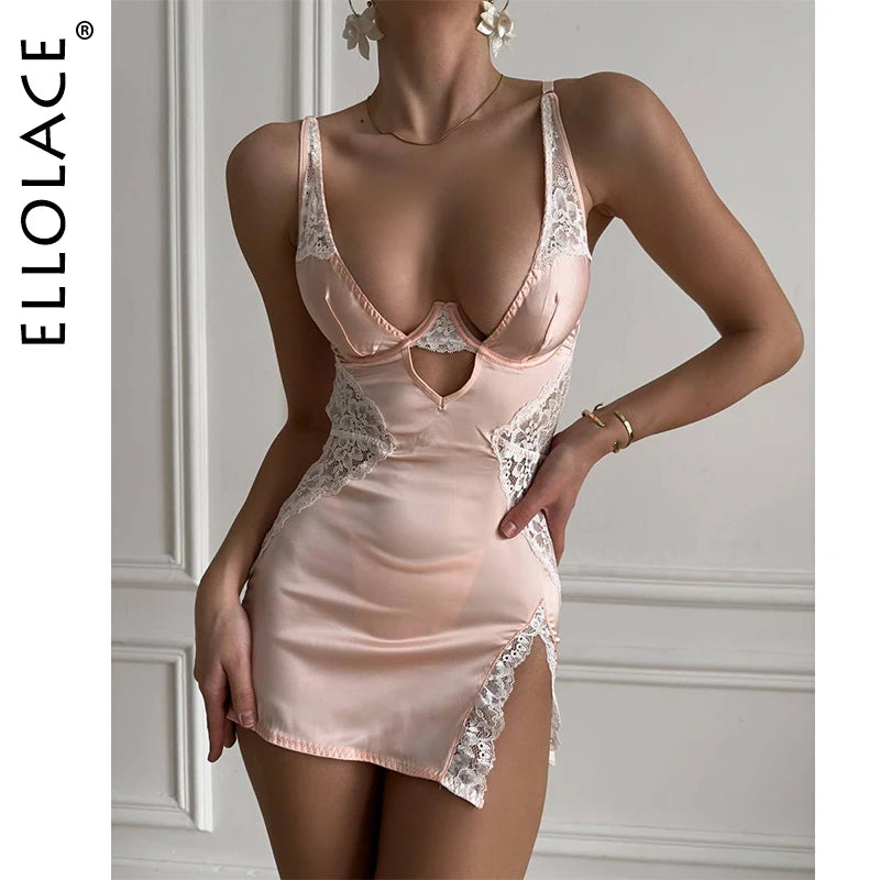 Sleek Satin V-Neck Dress
