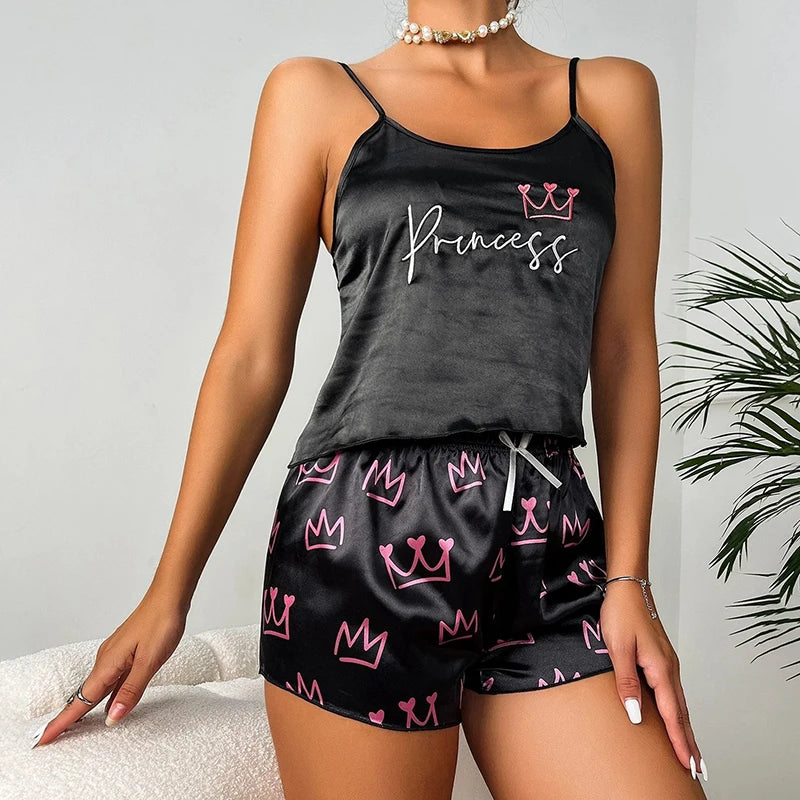 Charming Cartoon Pajama Set For Women Cozy Sleepwear
