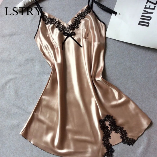 Silk V-Neck Night Dress: Elegance in Every Dream