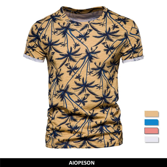 AIOPESON Hawaii Style T-shirts Herr O-hals