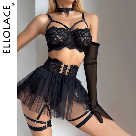 Enchanted Lace Ensemble with Gloves & Ruffles