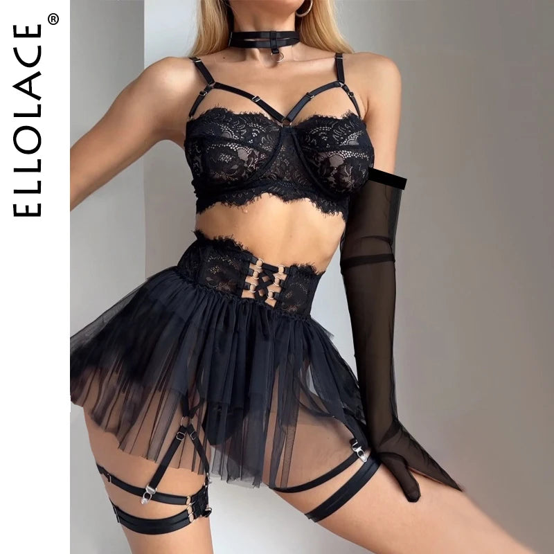 Enchanted Lace Ensemble with Gloves & Ruffles