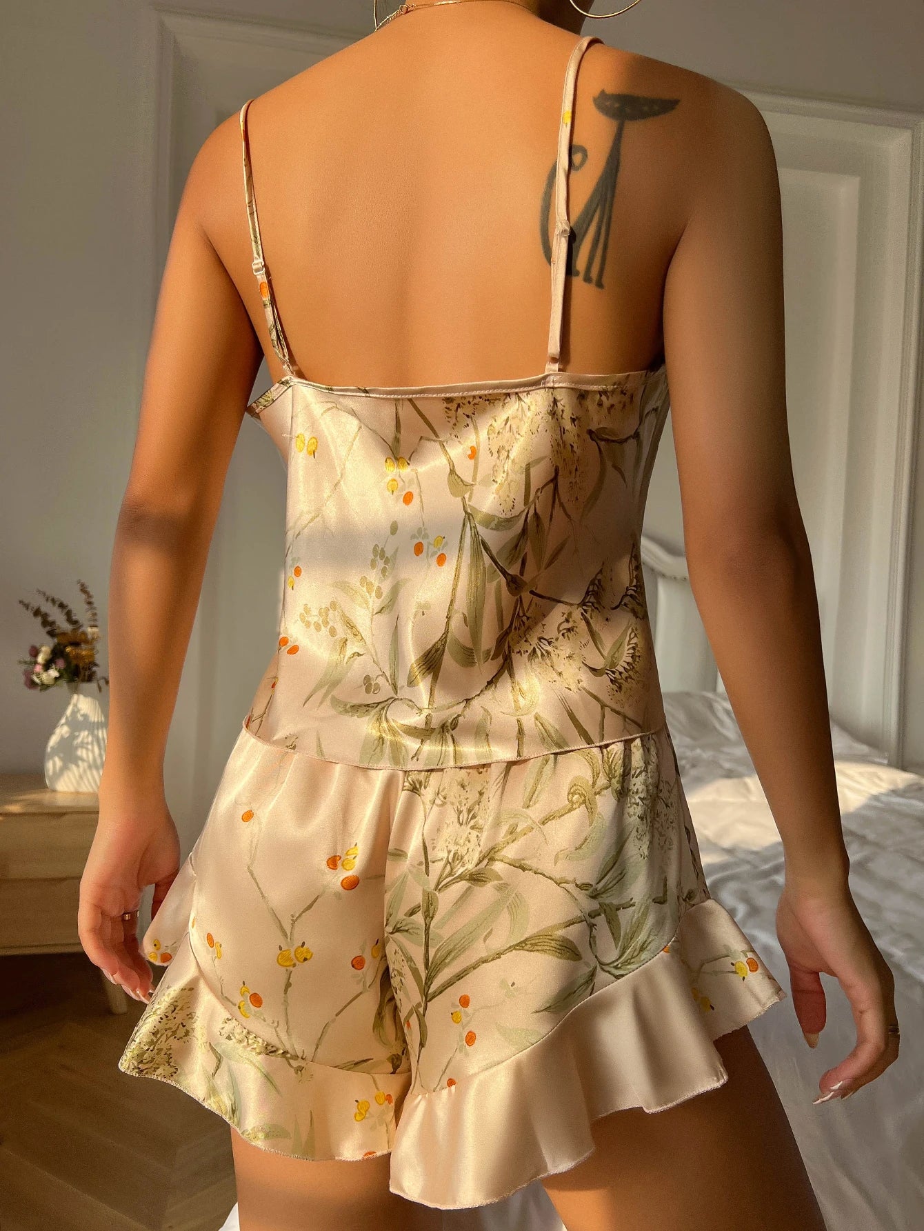 Floral Ruffle Pajama Set
