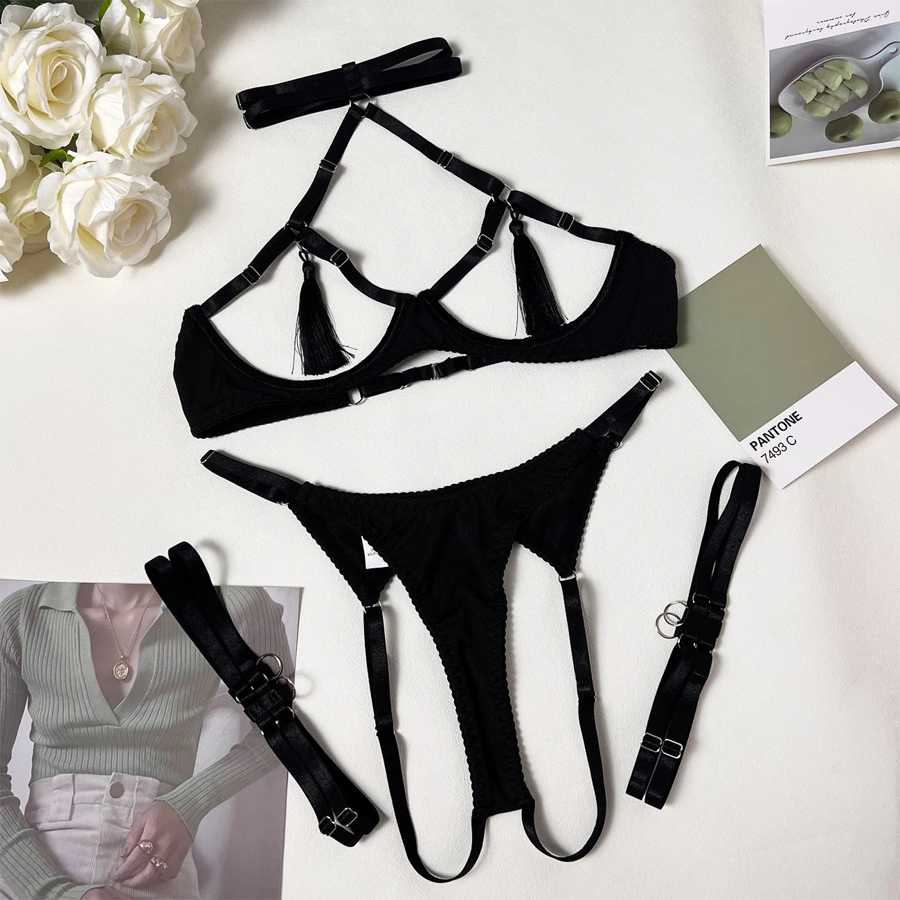 Ellolace Exotic Tassel Lingerie Set