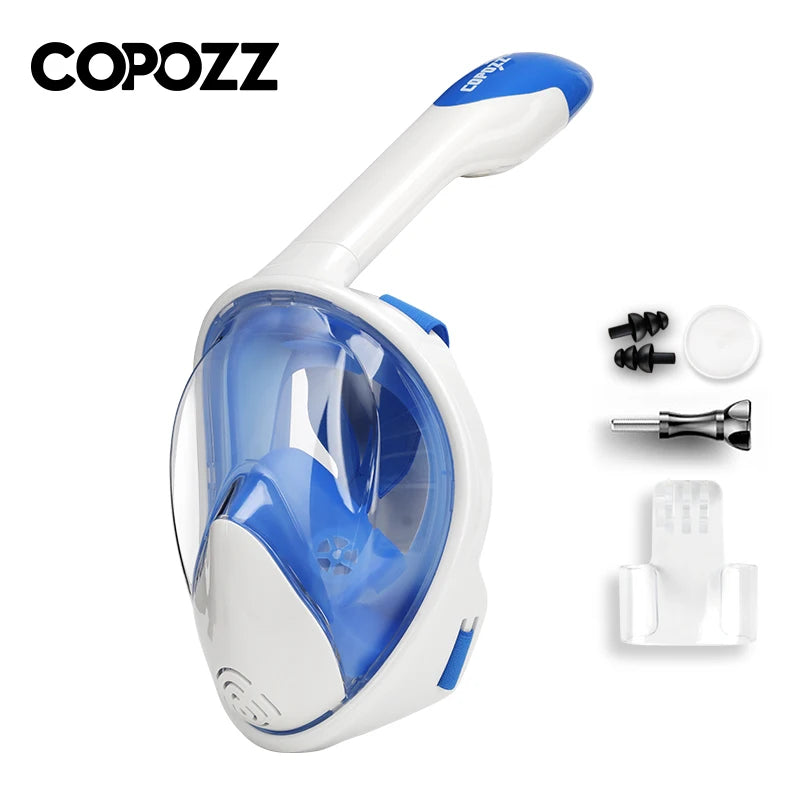 COPOZZ Full Face Scuba Diving Mask Anti Fog Goggles With Camera Mount